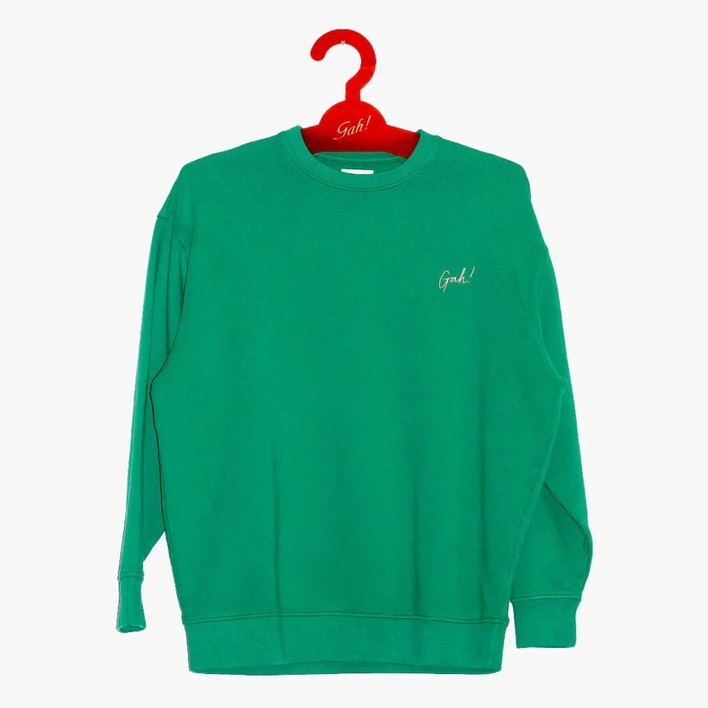 MATE the Label x Lisa Says Gah Green Oversized Crewneck Sweatshirt - Picture 1 of 7